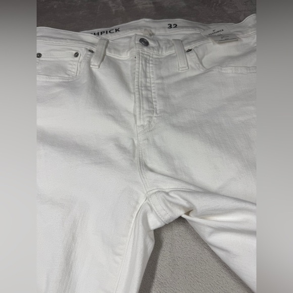 NWT J.Crew 9” Mid Rise Toothpick White Zip Fly Cotton Blend Stretch Jeans 32 - Picture 3 of 16